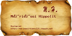 Máriássi Hippolit névjegykártya